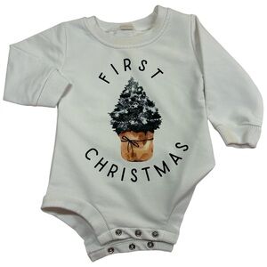 Baby’s First Christmas Onsie Tree Design Size 80